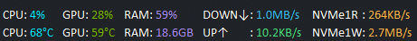 LocalTelemetry Taskbar Overlay