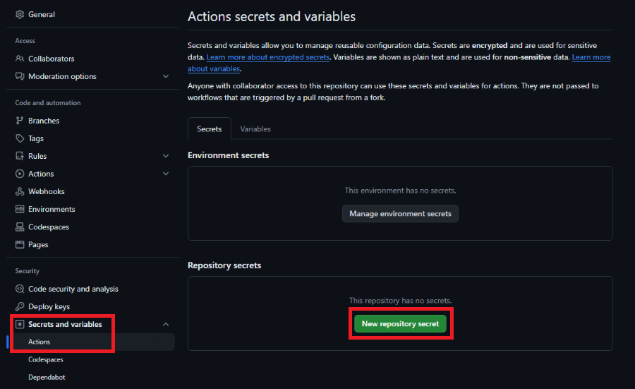 Repo Secrets